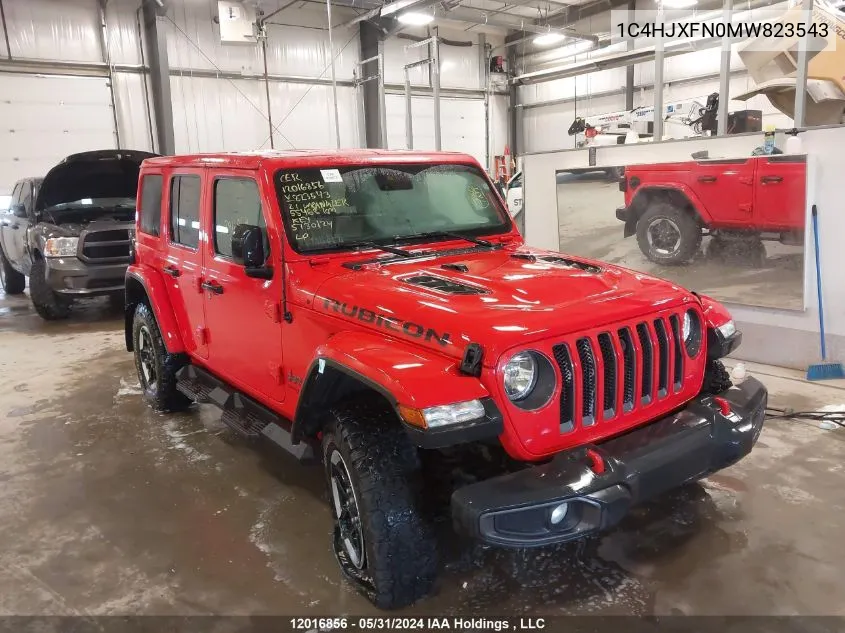 2021 Jeep Wrangler Unlimited Rubicon VIN: 1C4HJXFN0MW823543 Lot: 12016856