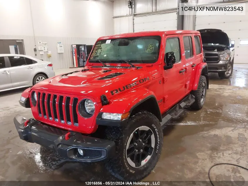 2021 Jeep Wrangler Unlimited Rubicon VIN: 1C4HJXFN0MW823543 Lot: 12016856