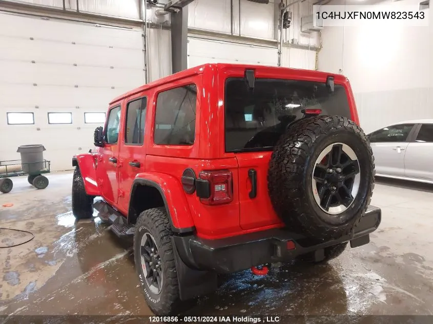 2021 Jeep Wrangler Unlimited Rubicon VIN: 1C4HJXFN0MW823543 Lot: 12016856