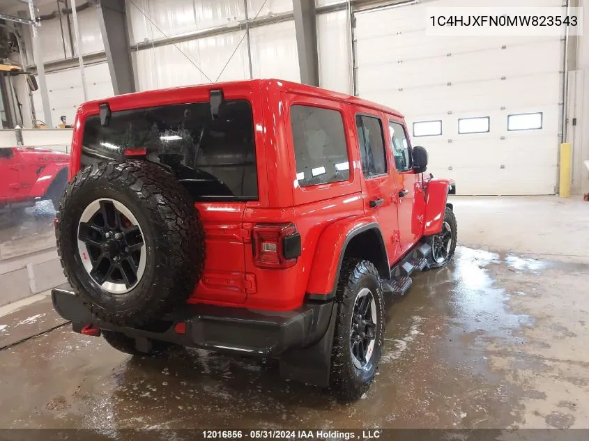 1C4HJXFN0MW823543 2021 Jeep Wrangler Unlimited Rubicon