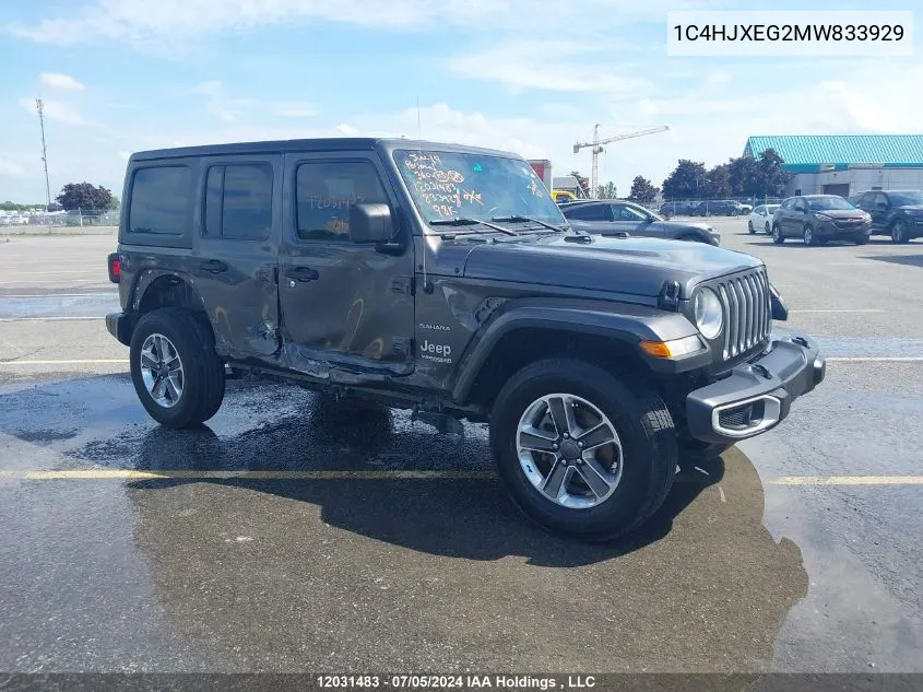 1C4HJXEG2MW833929 2021 Jeep Wrangler Unlimited Sahara