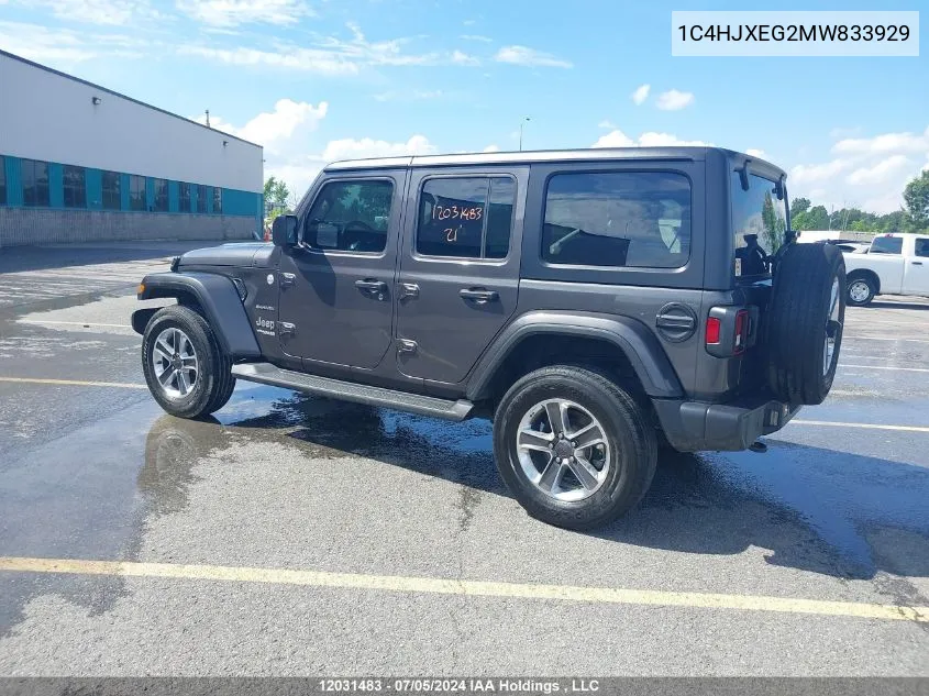 1C4HJXEG2MW833929 2021 Jeep Wrangler Unlimited Sahara