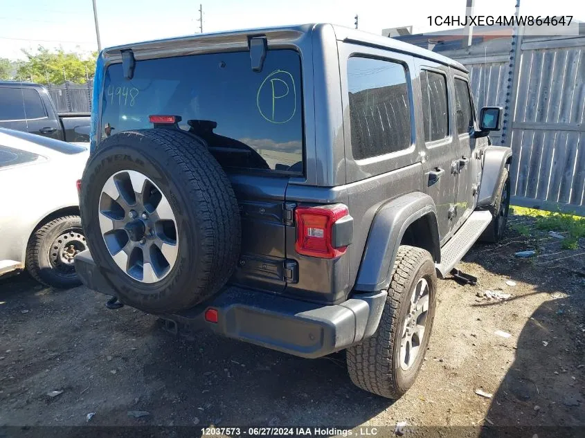 1C4HJXEG4MW864647 2021 Jeep Wrangler Unlimited Sahara