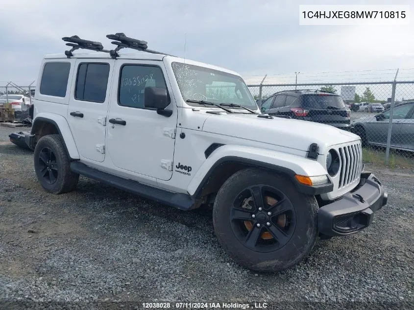 1C4HJXEG8MW710815 2021 Jeep Wrangler Unlimited Altitude