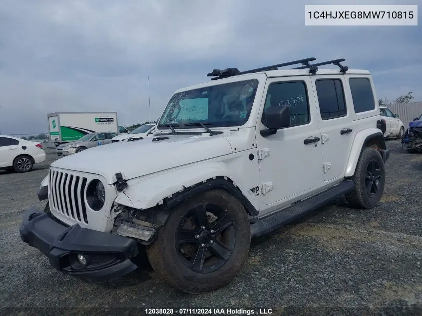 1C4HJXEG8MW710815 2021 Jeep Wrangler Unlimited Altitude