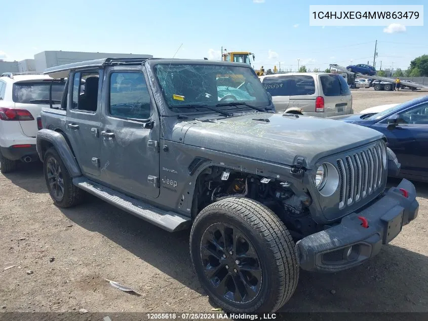 2021 Jeep Wrangler Unlimited Sahara VIN: 1C4HJXEG4MW863479 Lot: 12055618