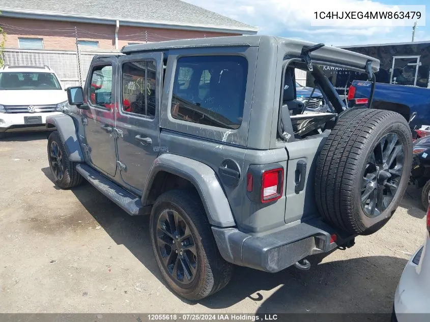 2021 Jeep Wrangler Unlimited Sahara VIN: 1C4HJXEG4MW863479 Lot: 12055618