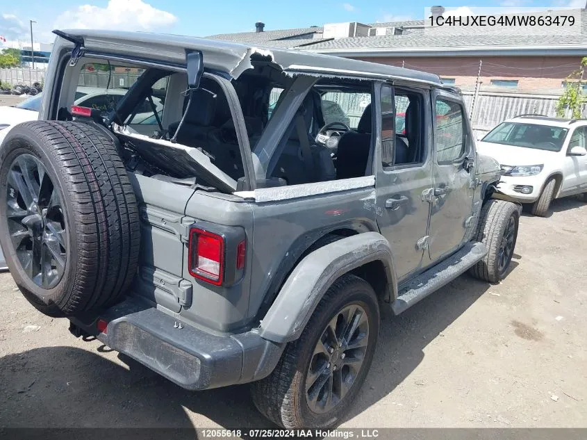 2021 Jeep Wrangler Unlimited Sahara VIN: 1C4HJXEG4MW863479 Lot: 12055618