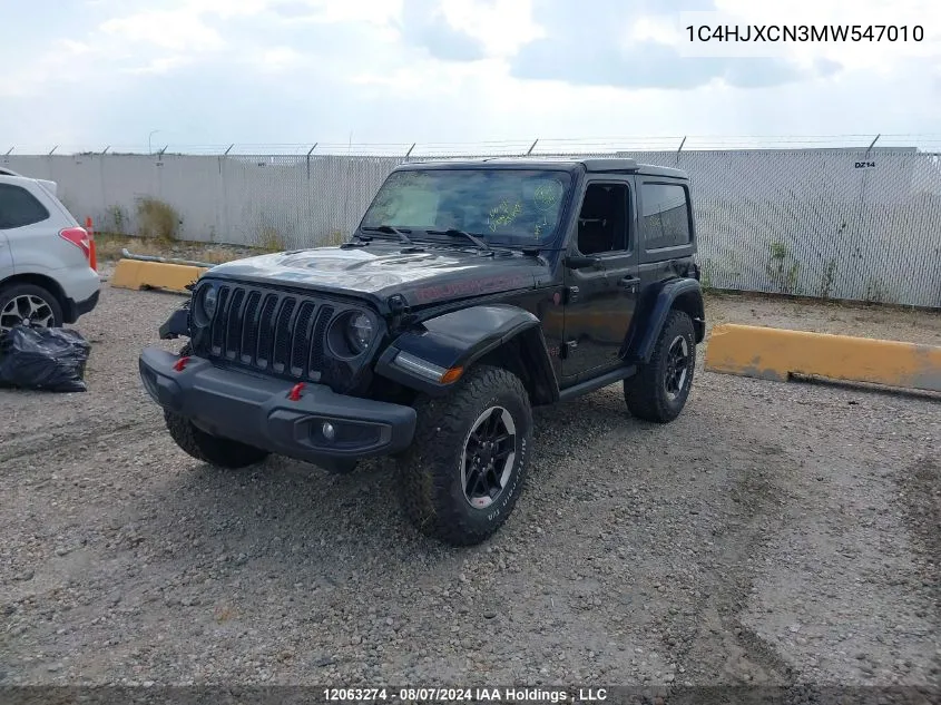 2021 Jeep Wrangler Rubicon VIN: 1C4HJXCN3MW547010 Lot: 12063274