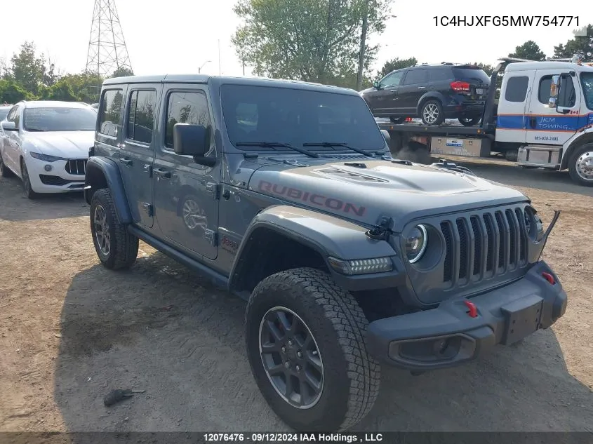 2021 Jeep Tj VIN: 1C4HJXFG5MW754771 Lot: 12076476