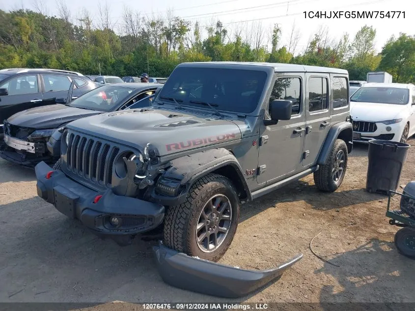 2021 Jeep Tj VIN: 1C4HJXFG5MW754771 Lot: 12076476