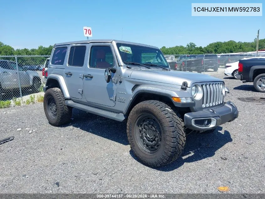 2021 Jeep Wrangler Unlimited Sahara VIN: 1C4HJXEN1MW592783 Lot: 39744157