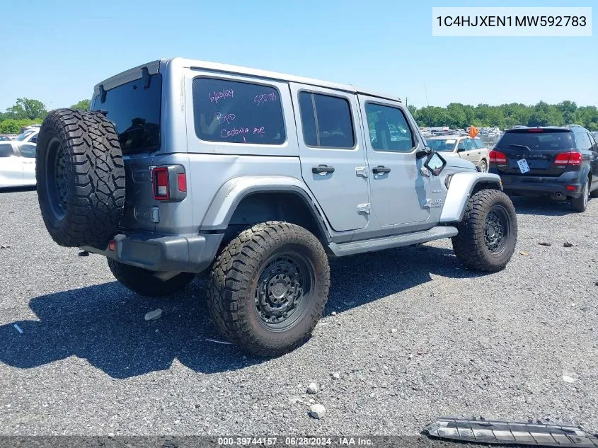 2021 Jeep Wrangler Unlimited Sahara VIN: 1C4HJXEN1MW592783 Lot: 39744157