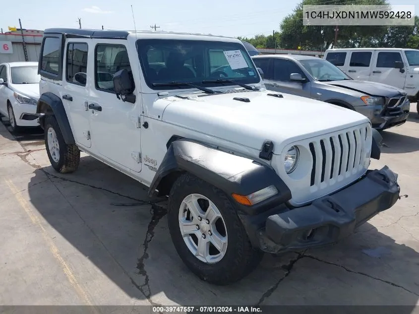 1C4HJXDN1MW592428 2021 Jeep Wrangler Unlimited Sport S 4X4