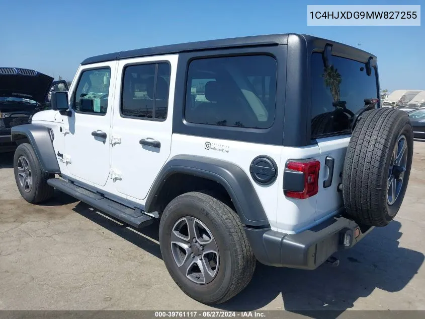 2021 Jeep Wrangler Unlimited Sport S 4X4 VIN: 1C4HJXDG9MW827255 Lot: 39761117