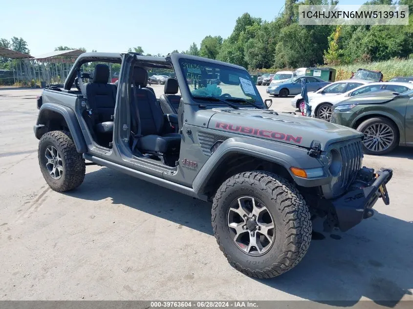 1C4HJXFN6MW513915 2021 Jeep Wrangler Unlimited Rubicon 4X4