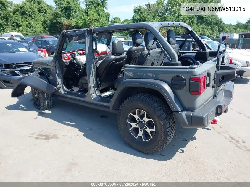 1C4HJXFN6MW513915 2021 Jeep Wrangler Unlimited Rubicon 4X4