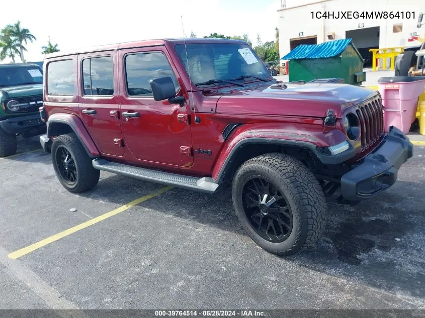 2021 Jeep Wrangler Unlimited Sahara Altitude 4X4 VIN: 1C4HJXEG4MW864101 Lot: 39764514