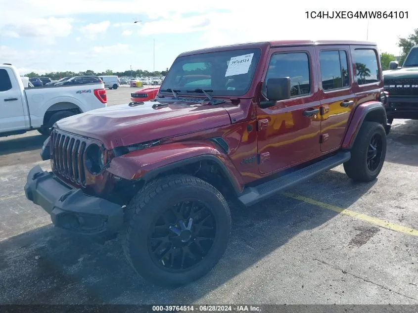 2021 Jeep Wrangler Unlimited Sahara Altitude 4X4 VIN: 1C4HJXEG4MW864101 Lot: 39764514