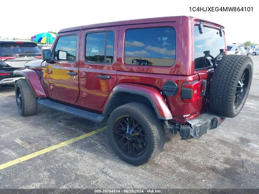 2021 Jeep Wrangler Unlimited Sahara Altitude 4X4 VIN: 1C4HJXEG4MW864101 Lot: 39764514