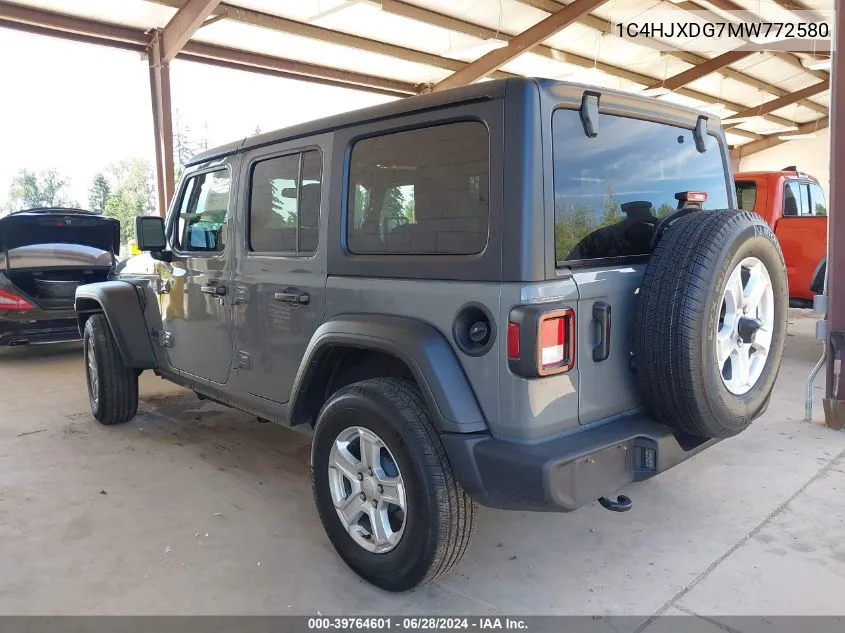 2021 Jeep Wrangler Unlimited Sport S 4X4 VIN: 1C4HJXDG7MW772580 Lot: 39764601