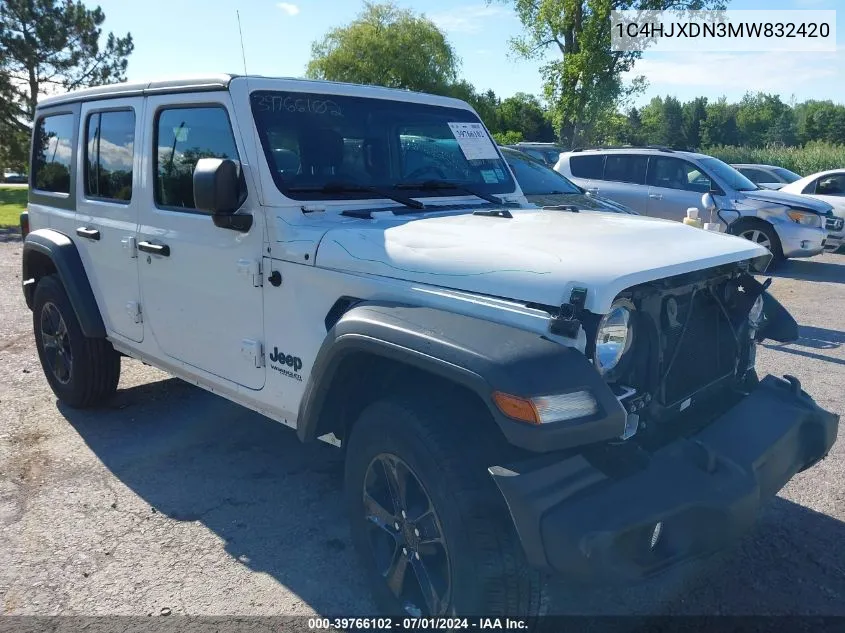 2021 Jeep Wrangler Unlimited Sport Altitude 4X4 VIN: 1C4HJXDN3MW832420 Lot: 39766102