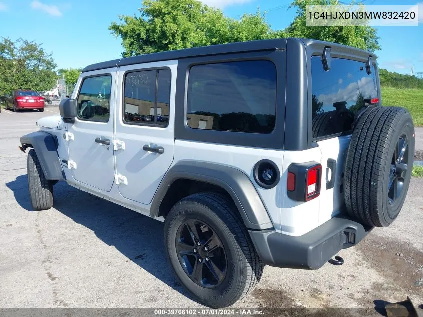 2021 Jeep Wrangler Unlimited Sport Altitude 4X4 VIN: 1C4HJXDN3MW832420 Lot: 39766102