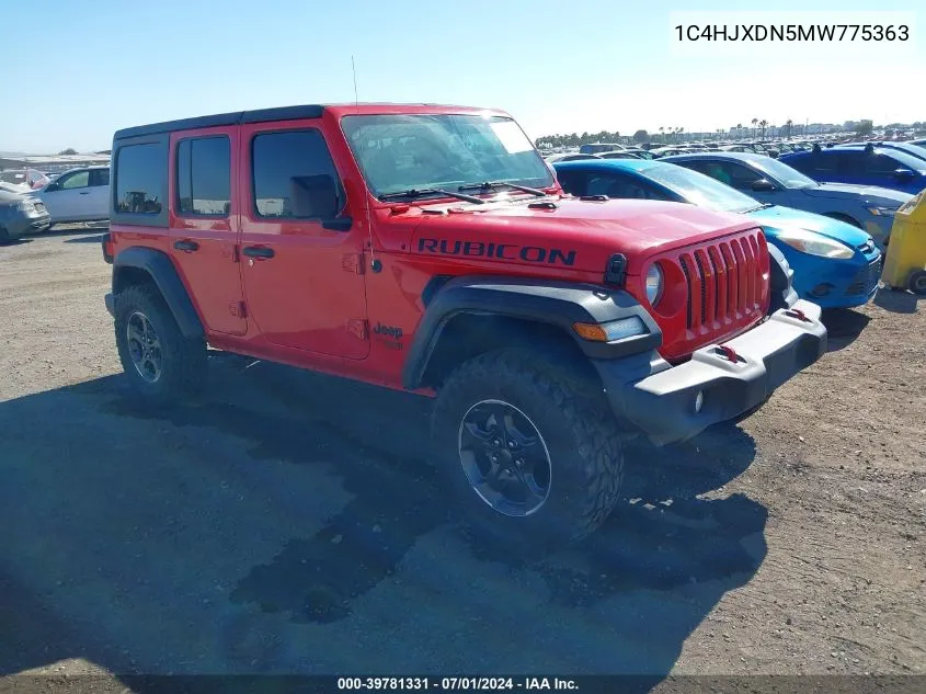 1C4HJXDN5MW775363 2021 Jeep Wrangler Unlimited Sport 4X4