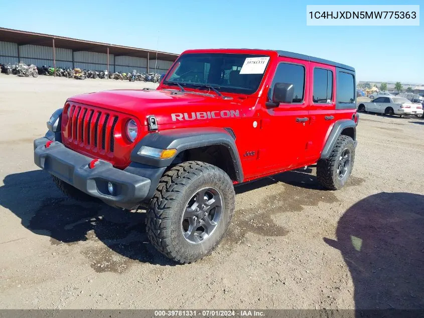 2021 Jeep Wrangler Unlimited Sport 4X4 VIN: 1C4HJXDN5MW775363 Lot: 39781331