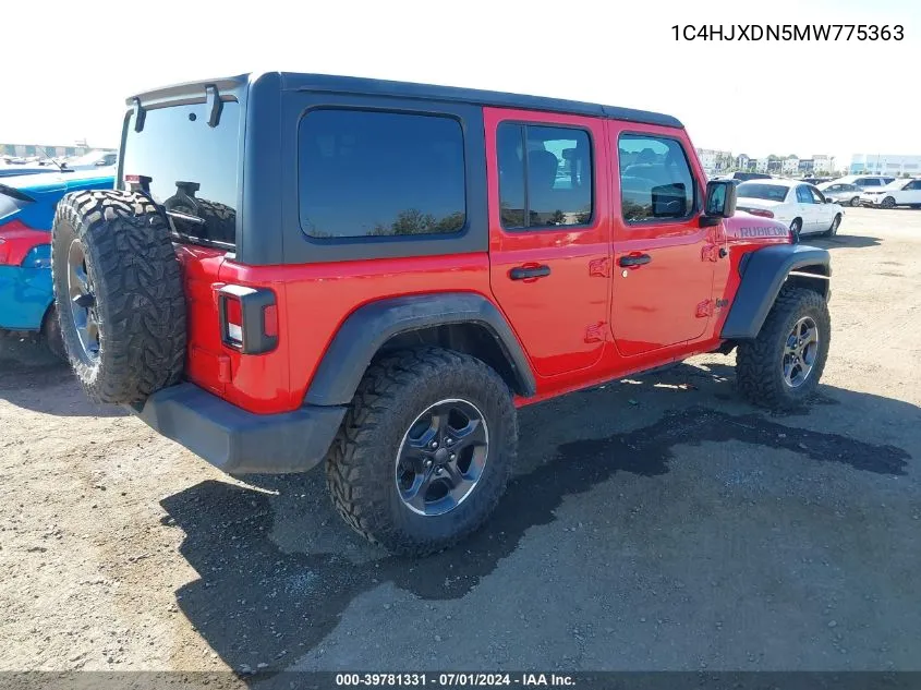 2021 Jeep Wrangler Unlimited Sport 4X4 VIN: 1C4HJXDN5MW775363 Lot: 39781331