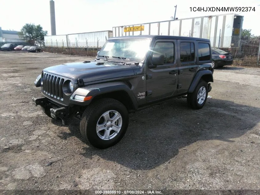 2021 Jeep Wrangler Unlimited Sport S 4X4 VIN: 1C4HJXDN4MW592374 Lot: 39808510