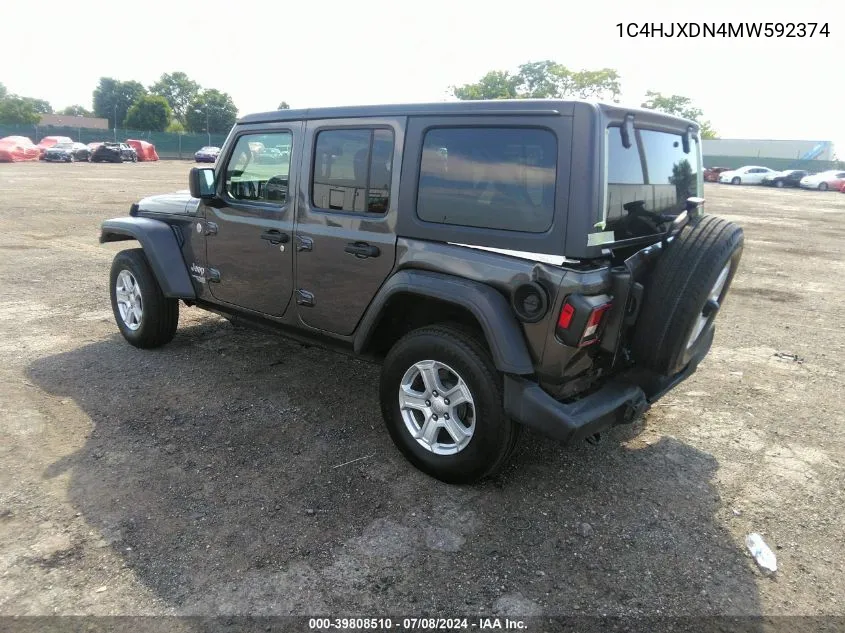 2021 Jeep Wrangler Unlimited Sport S 4X4 VIN: 1C4HJXDN4MW592374 Lot: 39808510