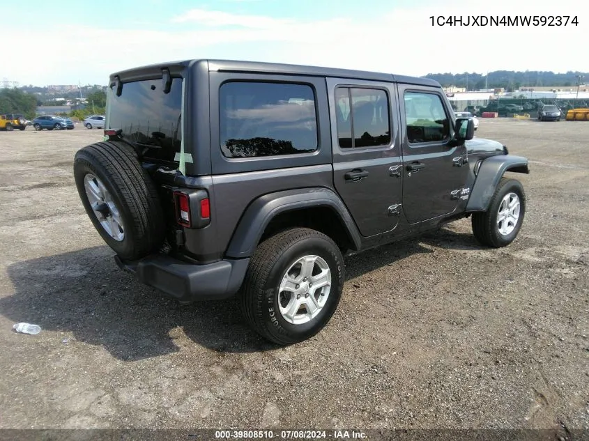 2021 Jeep Wrangler Unlimited Sport S 4X4 VIN: 1C4HJXDN4MW592374 Lot: 39808510