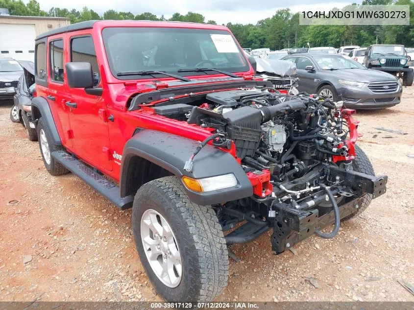 2021 Jeep Wrangler Unlimited Sport VIN: 1C4HJXDG1MW630273 Lot: 39817129