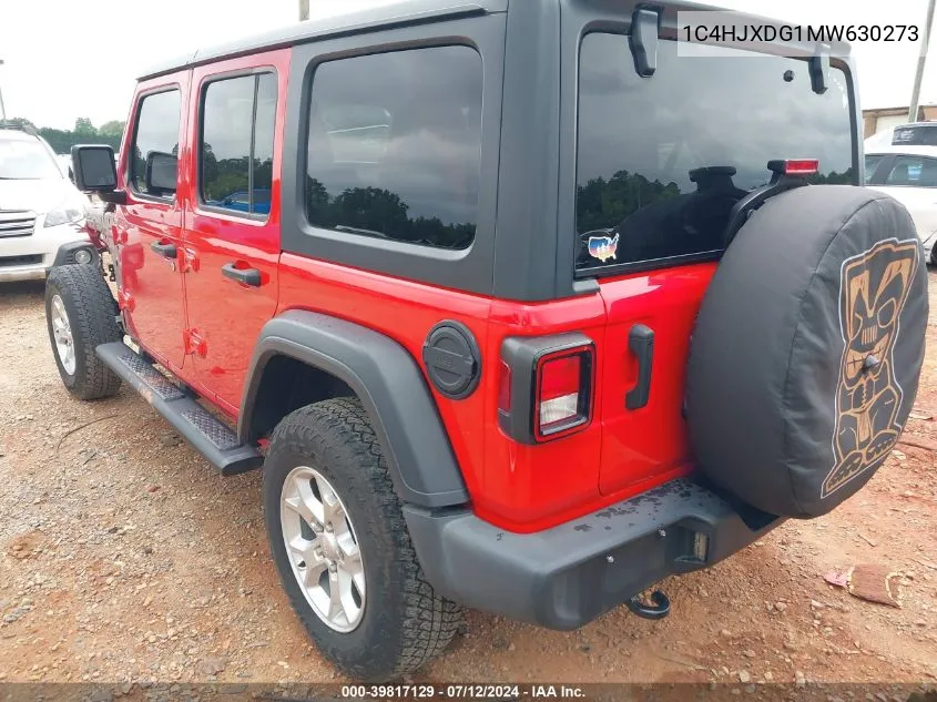 1C4HJXDG1MW630273 2021 Jeep Wrangler Unlimited Sport