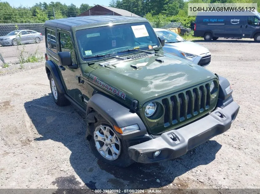 2021 Jeep Wrangler Islander 4X4 VIN: 1C4HJXAG8MW656132 Lot: 39820092