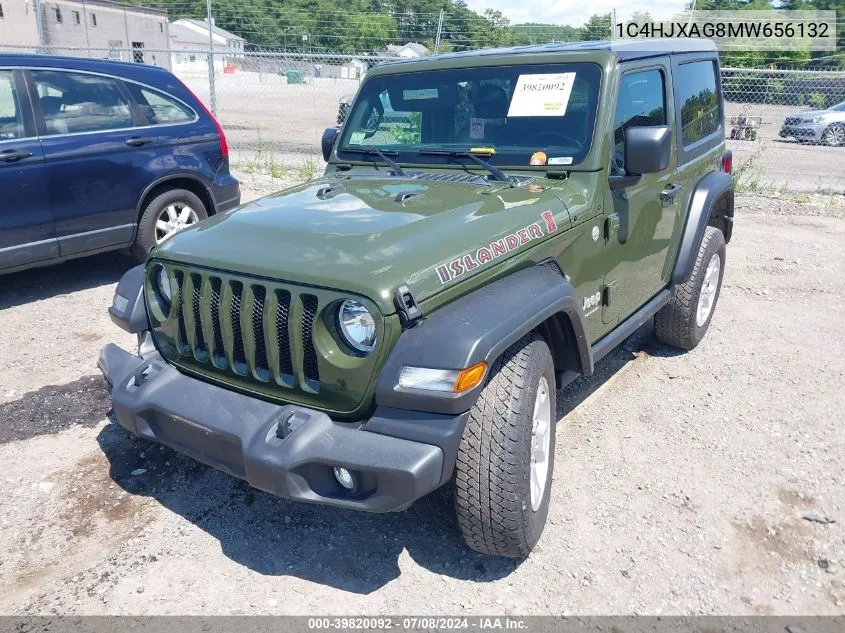 2021 Jeep Wrangler Islander 4X4 VIN: 1C4HJXAG8MW656132 Lot: 39820092