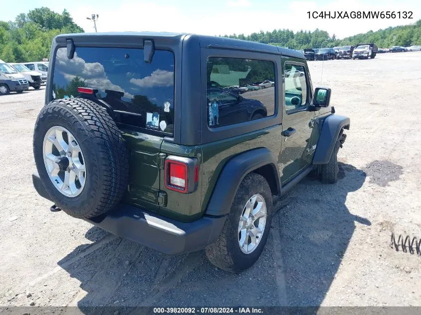 2021 Jeep Wrangler Islander 4X4 VIN: 1C4HJXAG8MW656132 Lot: 39820092