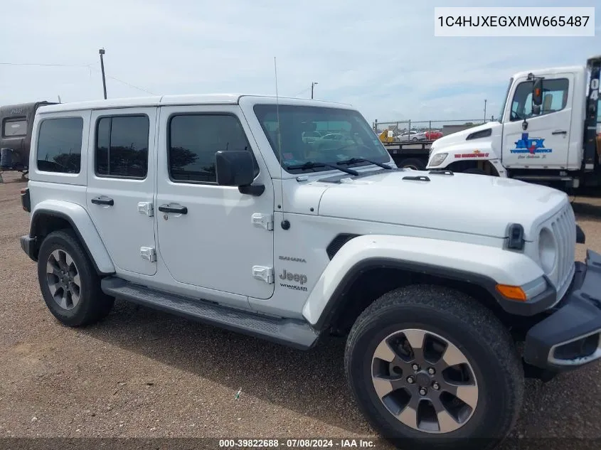 2021 Jeep Wrangler Unlimited Sahara 4X4 VIN: 1C4HJXEGXMW665487 Lot: 39822688