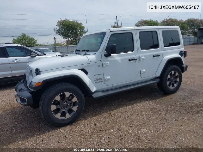 2021 Jeep Wrangler Unlimited Sahara 4X4 VIN: 1C4HJXEGXMW665487 Lot: 39822688