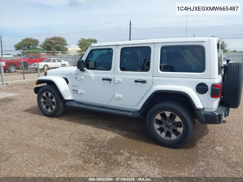 2021 Jeep Wrangler Unlimited Sahara 4X4 VIN: 1C4HJXEGXMW665487 Lot: 39822688