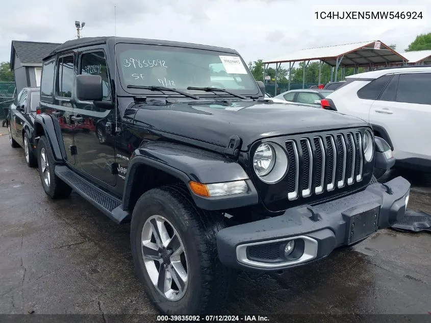 2021 Jeep Wrangler Unlimited Sahara 4X4 VIN: 1C4HJXEN5MW546924 Lot: 39835092