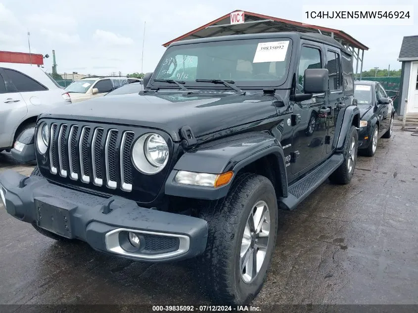 2021 Jeep Wrangler Unlimited Sahara 4X4 VIN: 1C4HJXEN5MW546924 Lot: 39835092