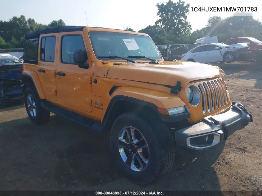 1C4HJXEM1MW701783 2021 Jeep Wrangler Unlimited Sahara