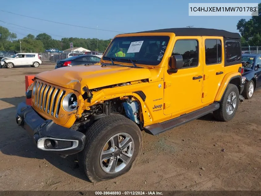 1C4HJXEM1MW701783 2021 Jeep Wrangler Unlimited Sahara