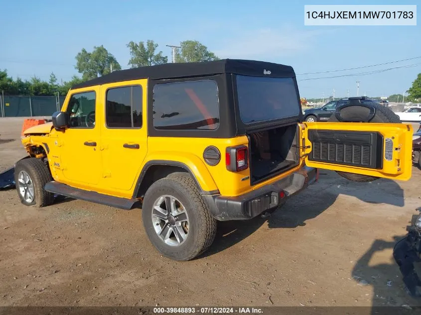 1C4HJXEM1MW701783 2021 Jeep Wrangler Unlimited Sahara