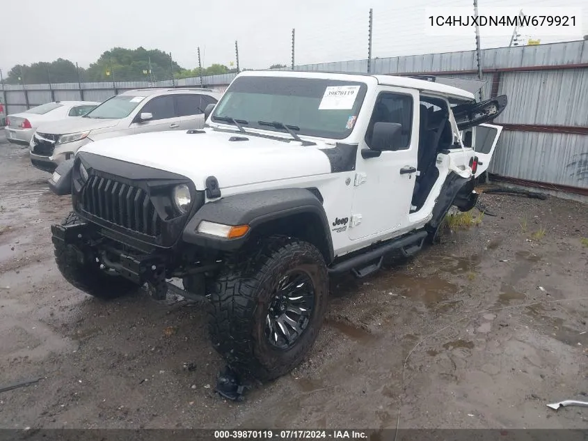 2021 Jeep Wrangler Unlimited Sport S 4X4 VIN: 1C4HJXDN4MW679921 Lot: 39870119