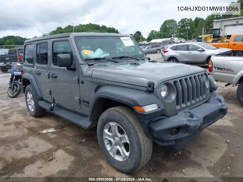 1C4HJXDG1MW815066 2021 Jeep Wrangler Unlimited Sport S 4X4