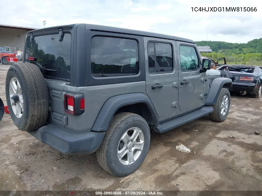 2021 Jeep Wrangler Unlimited Sport S 4X4 VIN: 1C4HJXDG1MW815066 Lot: 39903656