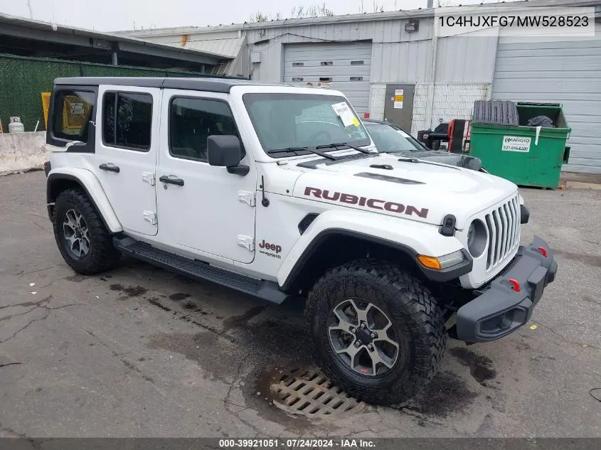 2021 Jeep Wrangler Unlimited Rubicon 4X4 VIN: 1C4HJXFG7MW528523 Lot: 39921051